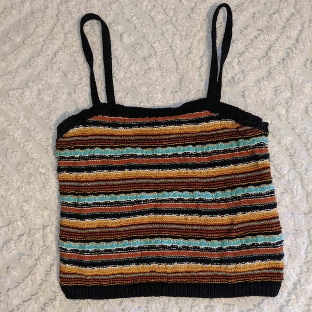 Knitted Striped Crop Top